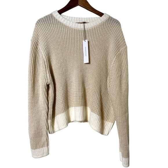 Stitches & Stripes Sweater Womens XXL NWT Pullover Beige and Ivory Trim - Picture 1 of 6